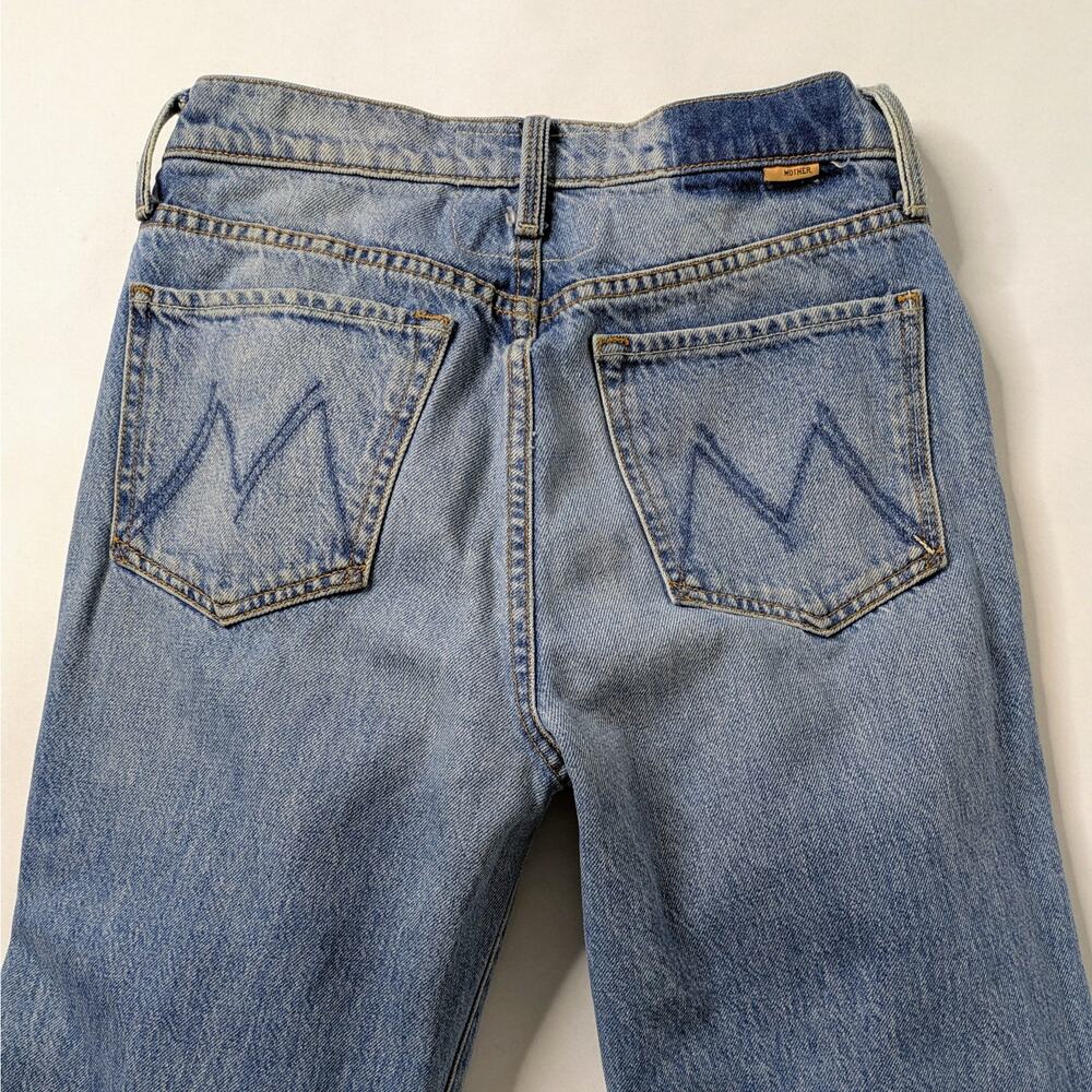 MOTHER Superior Tomcat Roller Jeans 26 Blue High Rise Wide Leg Button Fly Cotton - Picture 9 of 16